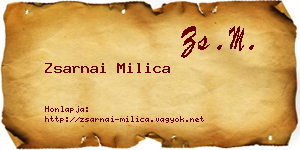 Zsarnai Milica névjegykártya